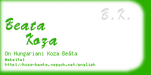 beata koza business card